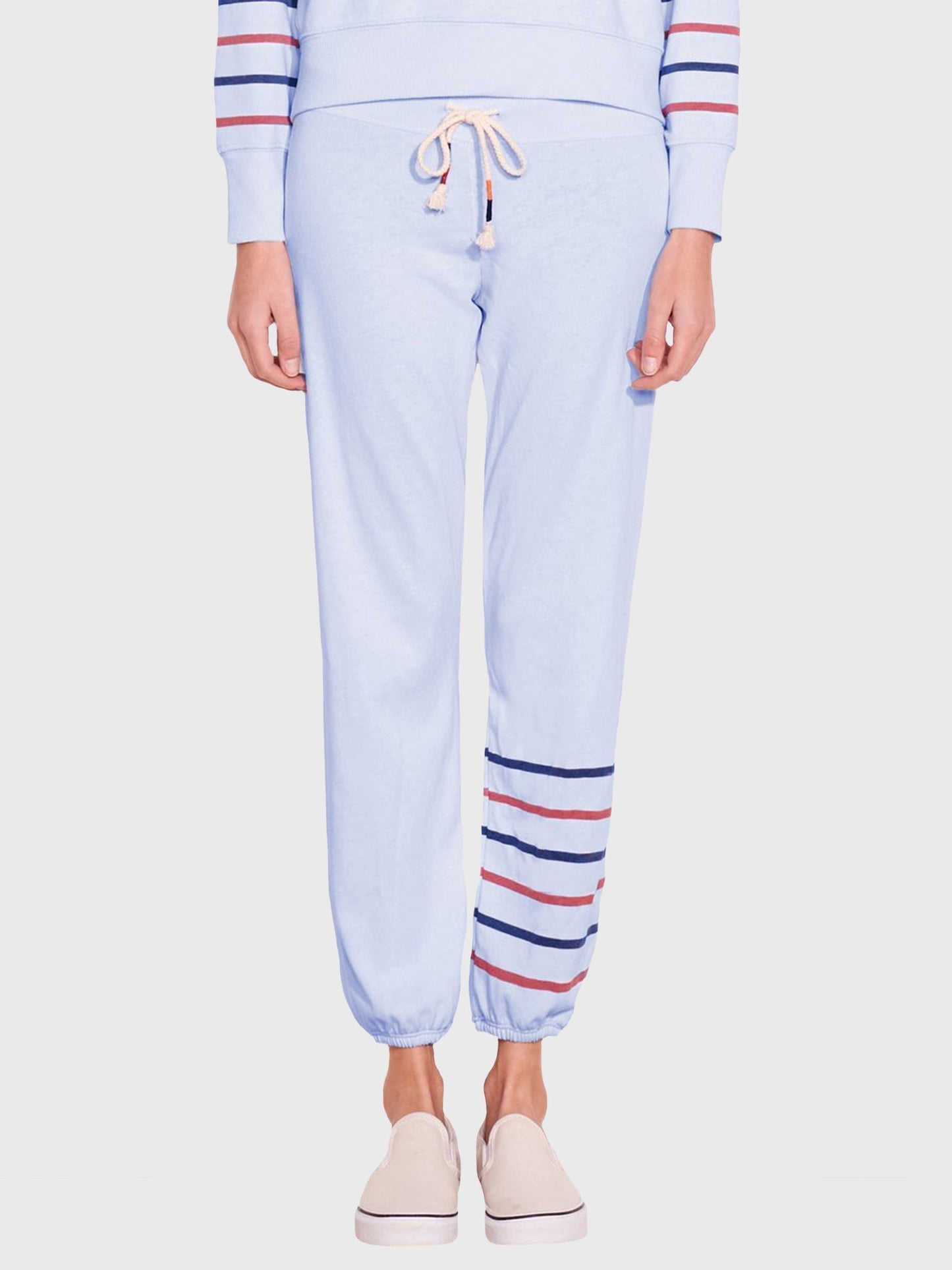 Sundry Women's Mini Heart Stripes Sweatpant