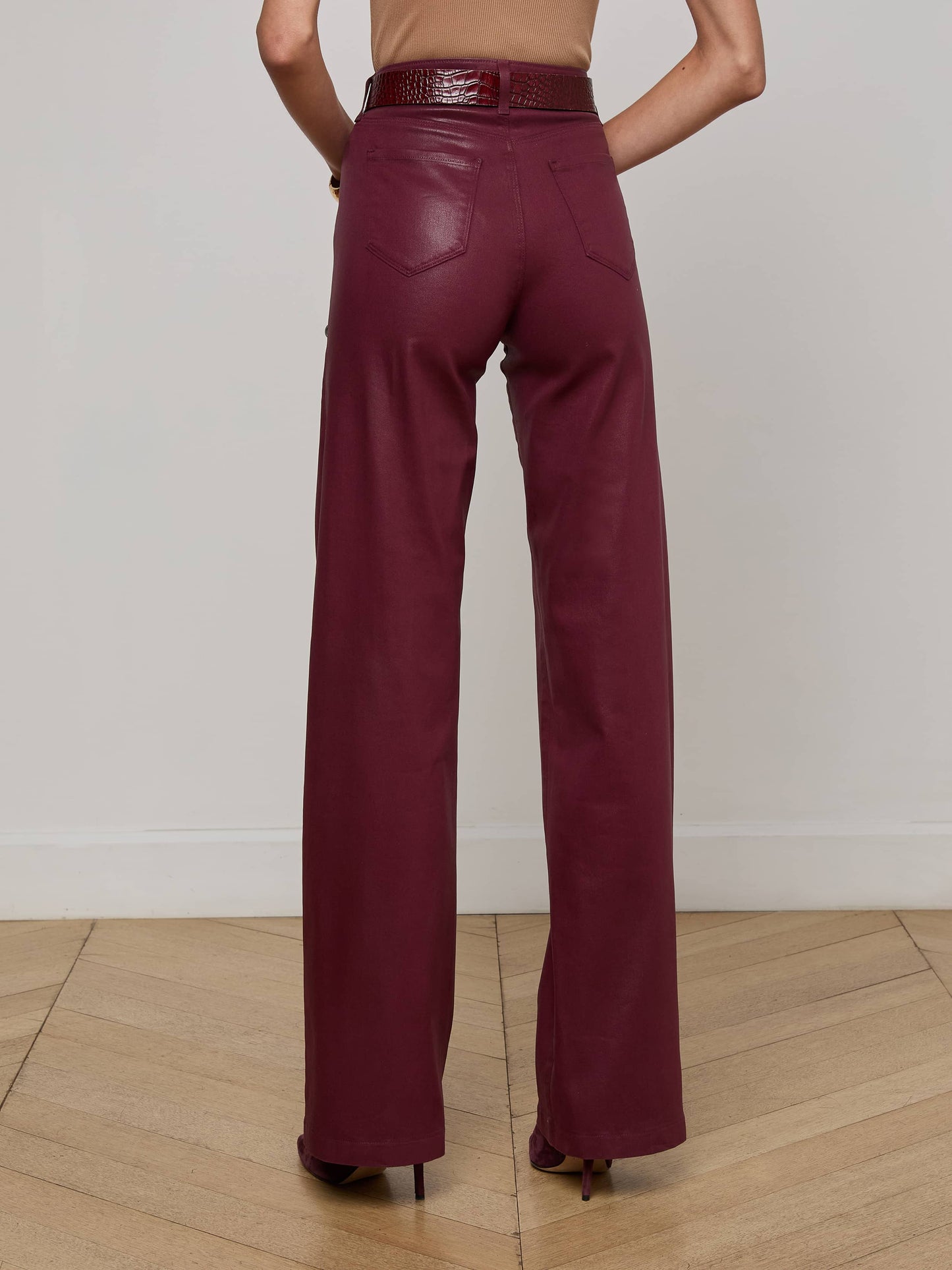 Clayton Coated Wide-Leg Jean