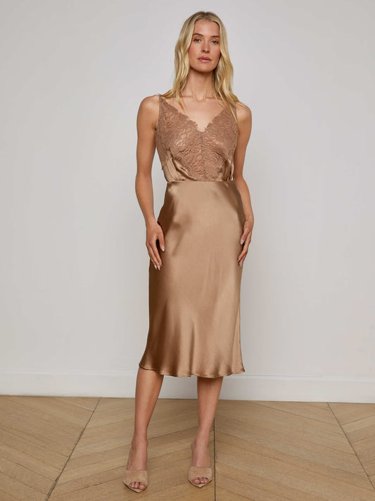 Perin Silk Midi Skirt