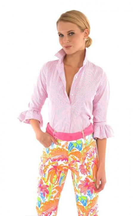 Priss Brooks Blouse - Stripe Wash & Wear