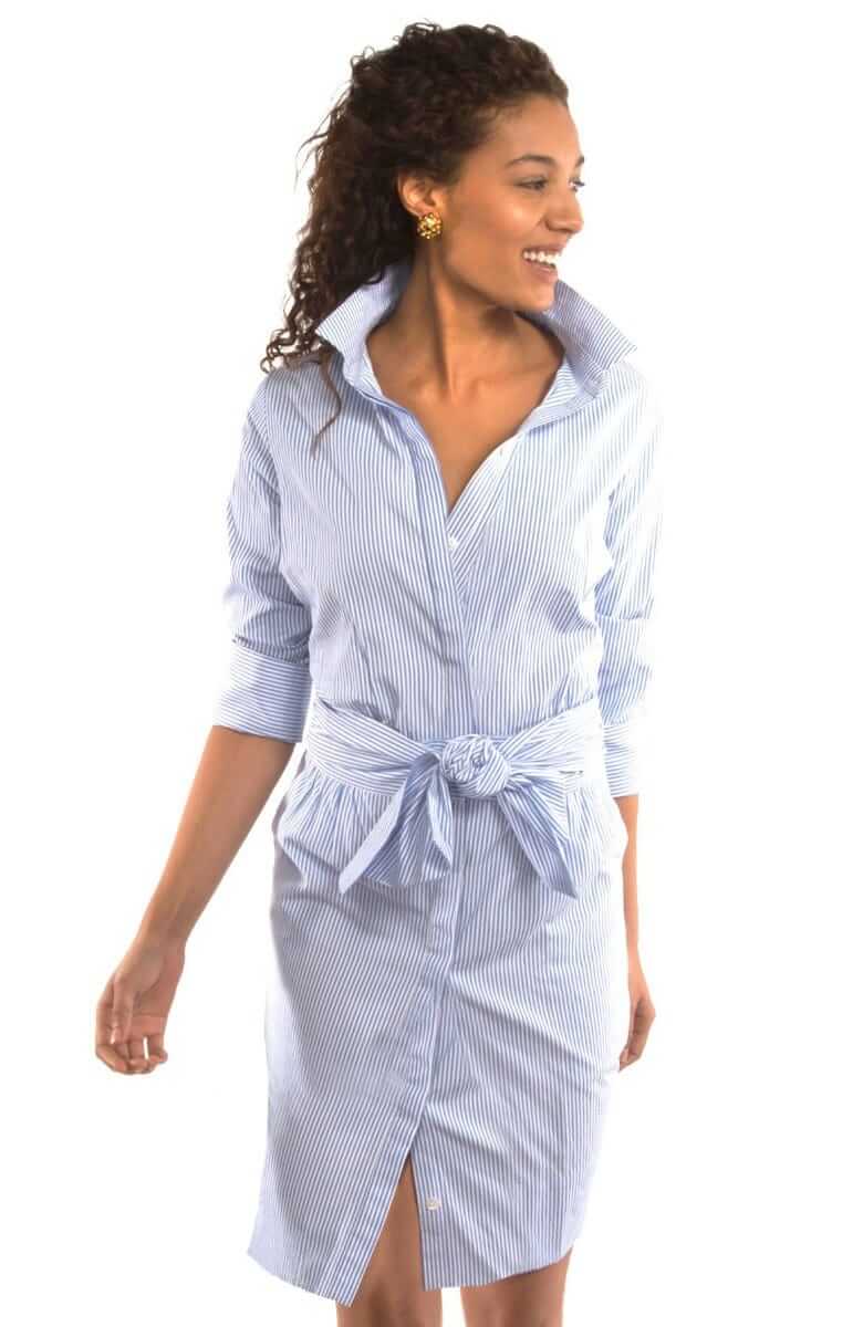 Wash & Wear Breezy Blouson Dress - Stripe