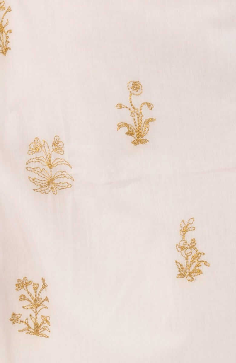 Hand Embroidered Cotton Upsa Daisy Caftan