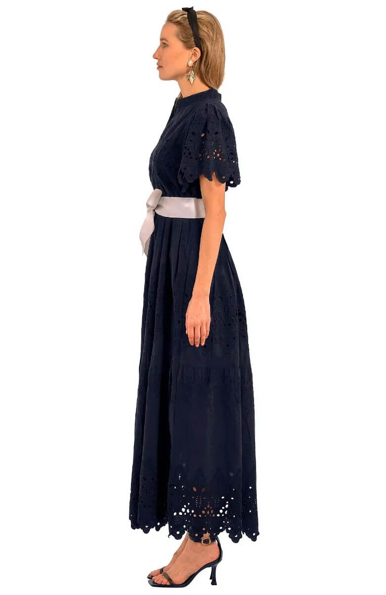 Heavily Embroidered Cotton Magnifico Midi/Maxi - La Di Da