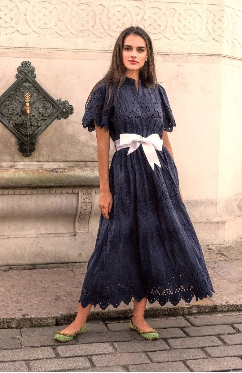 Heavily Embroidered Cotton Magnifico Midi/Maxi - La Di Da