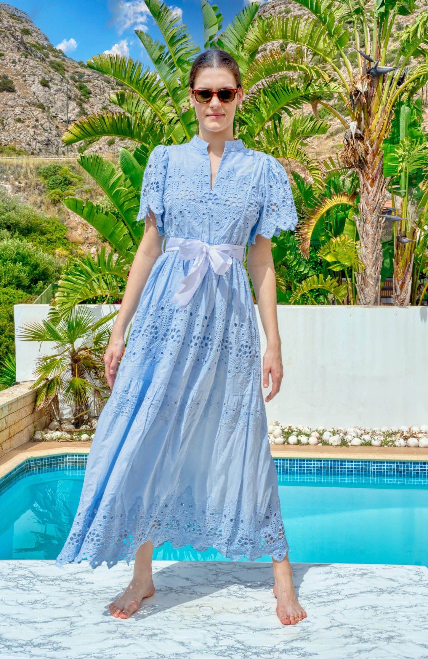 Heavily Embroidered Cotton Magnifico Midi/Maxi - La Di Da