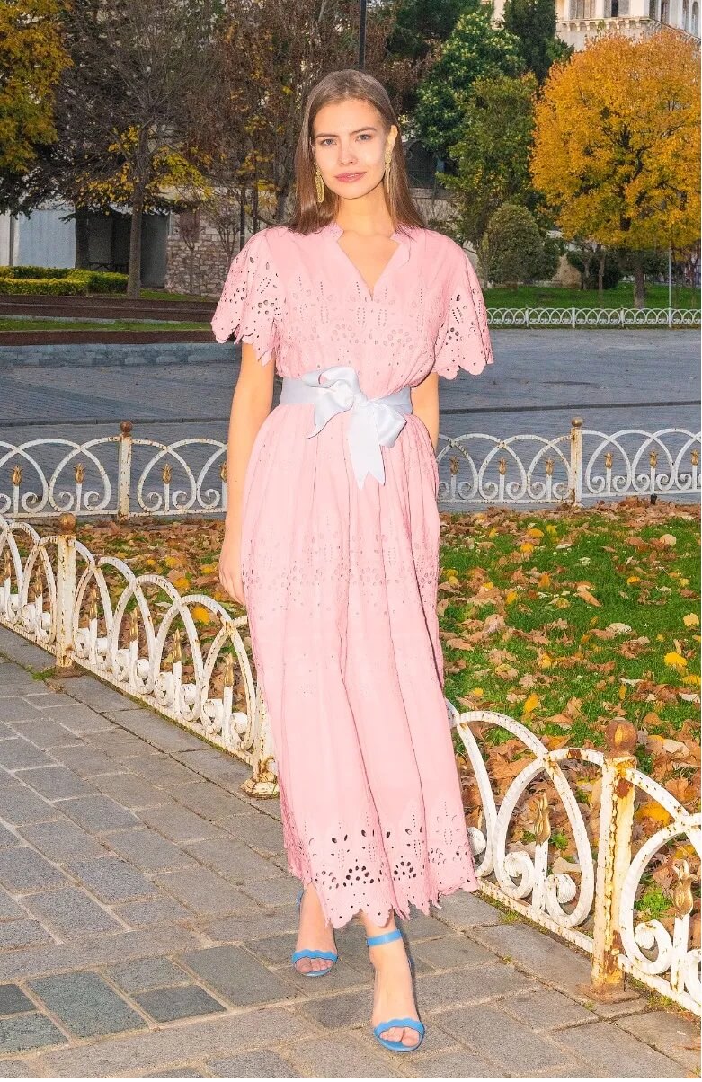 Heavily Embroidered Cotton Magnifico Midi/Maxi - La Di Da