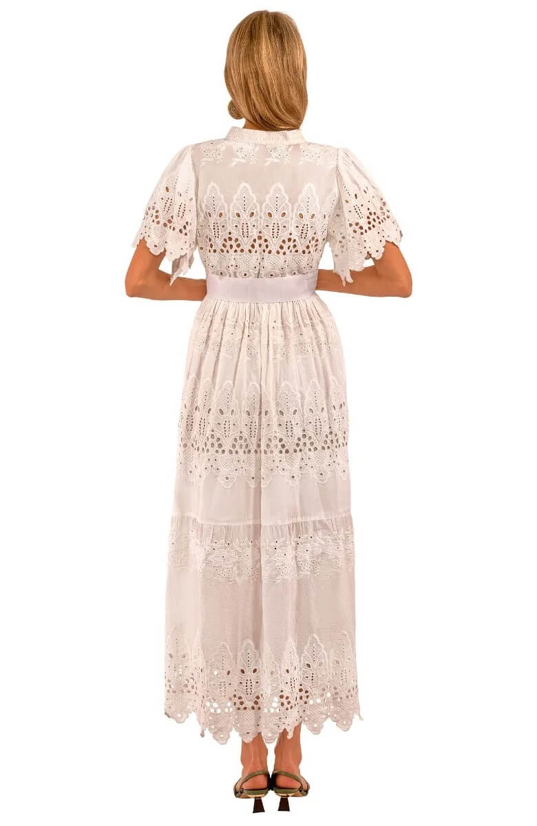 Heavily Embroidered Cotton Magnifico Midi/Maxi - La Di Da