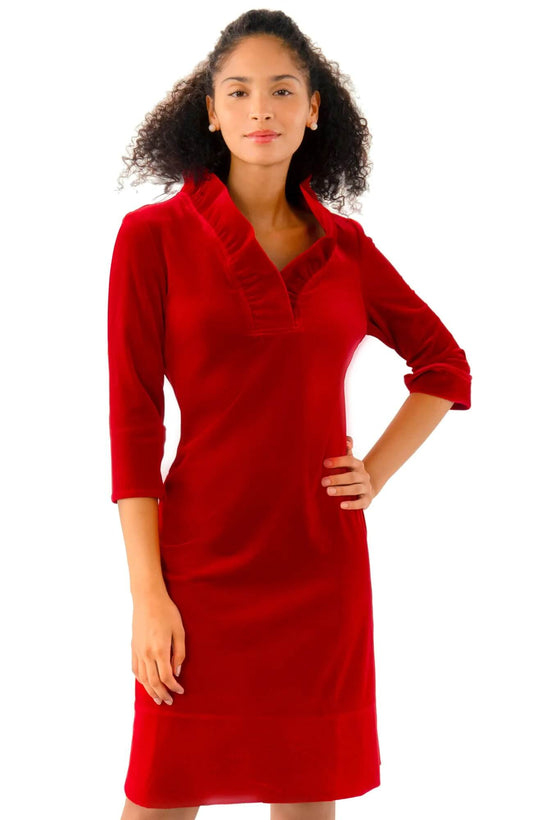 Ruffneck Dress - Silky Velvet