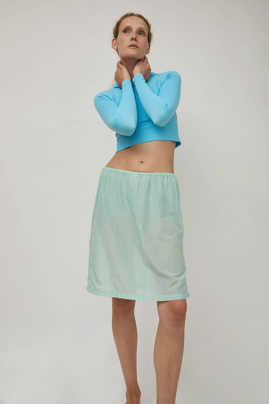 Hakea Sheer Midi Skirt in Mint
