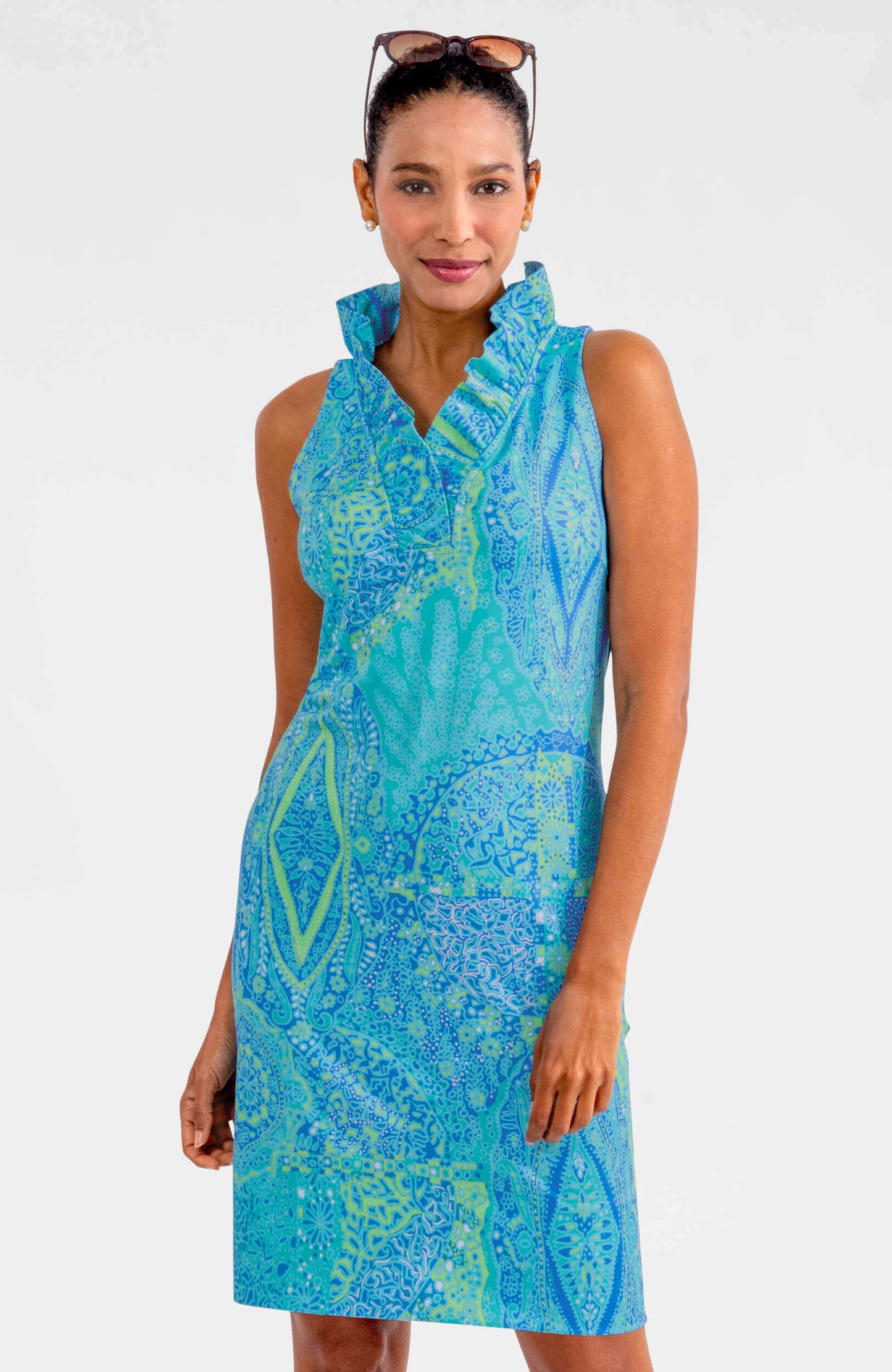 Sleeveless Ruffneck Dress - Grand Bazaar