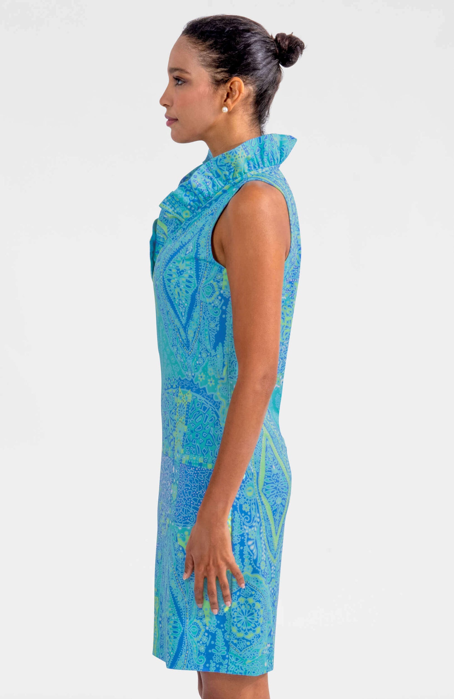 Sleeveless Ruffneck Dress - Grand Bazaar