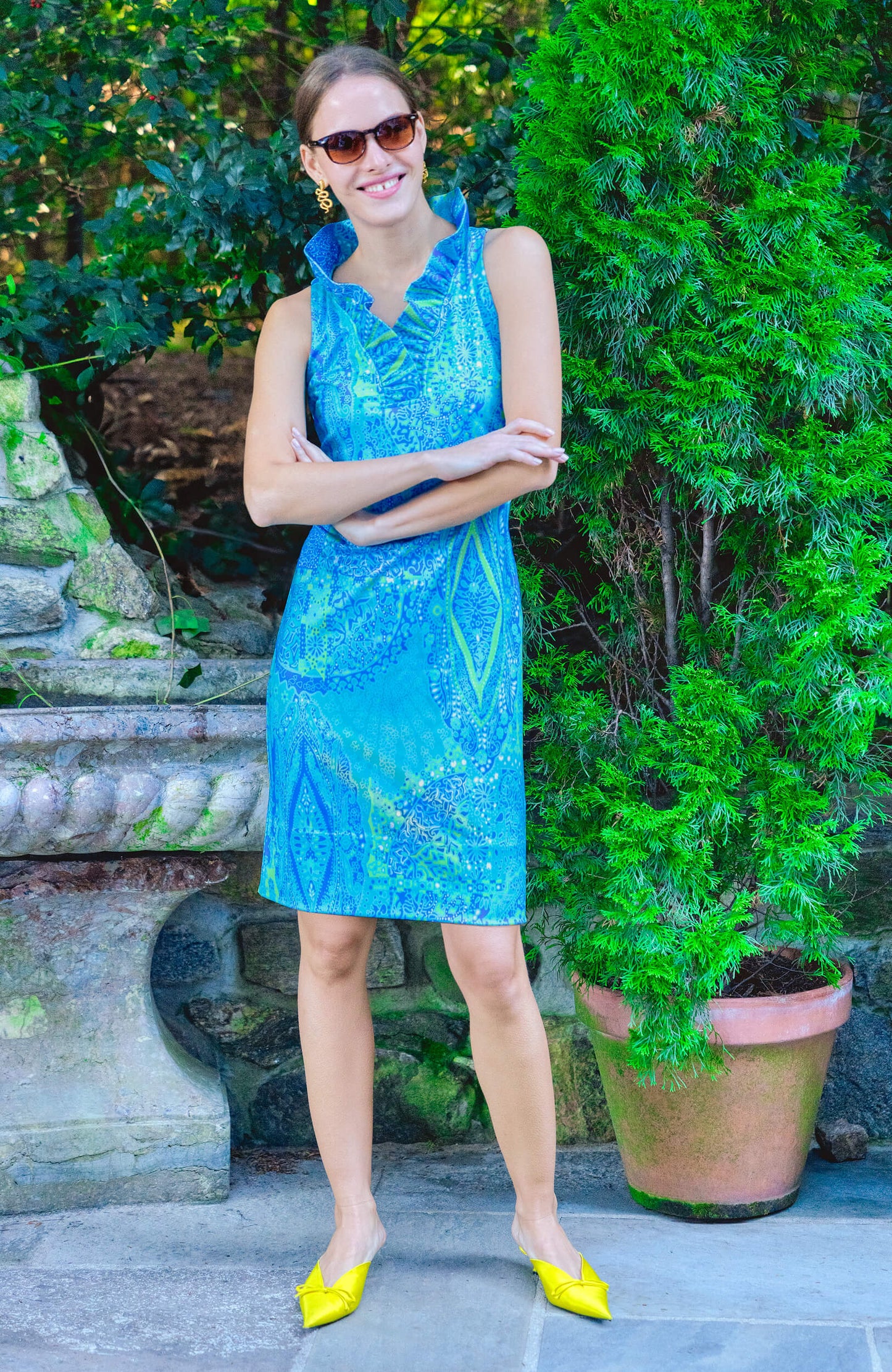 Sleeveless Ruffneck Dress - Grand Bazaar