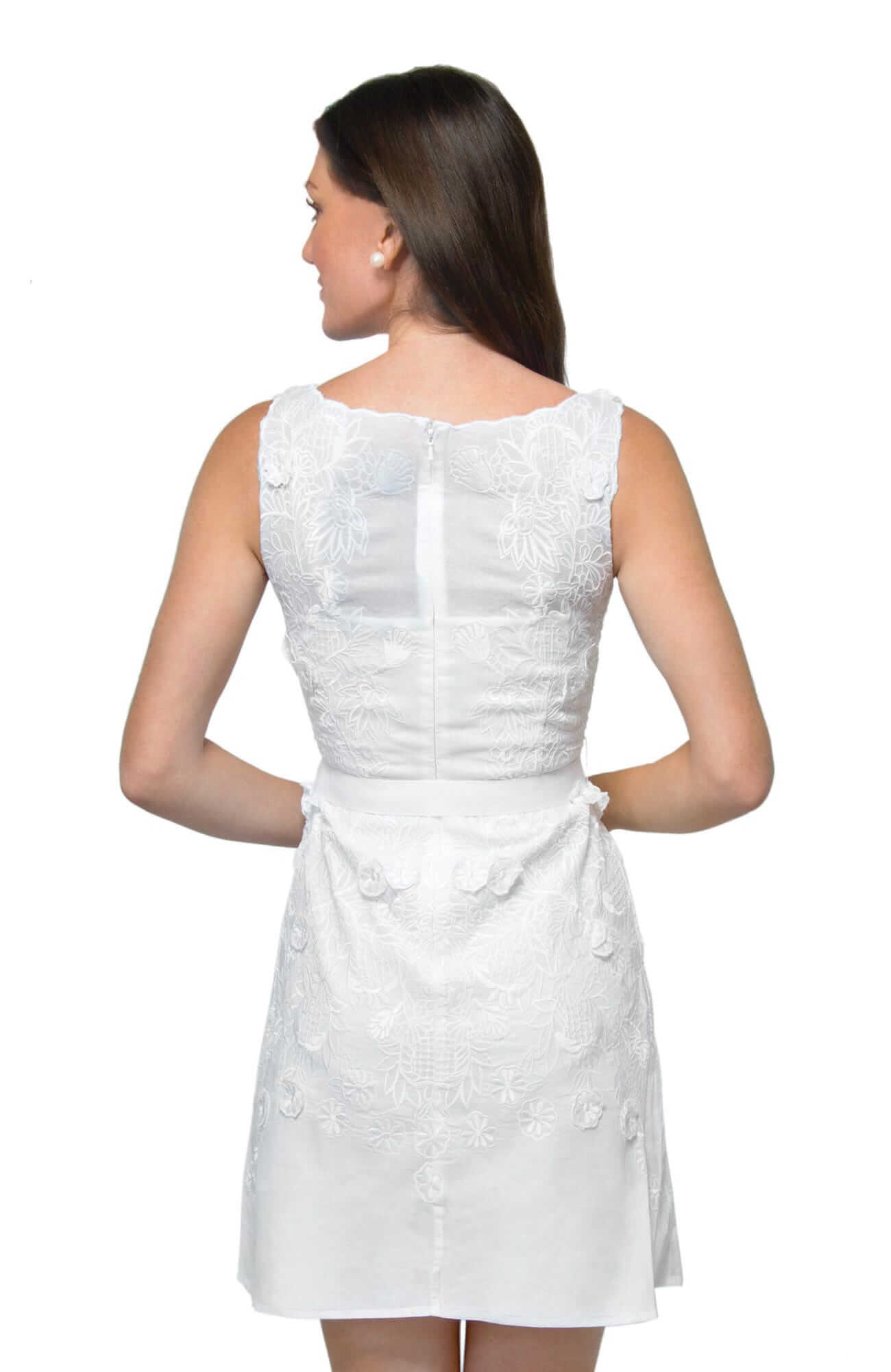 Organdy Embroidered Dress - Flower Lace