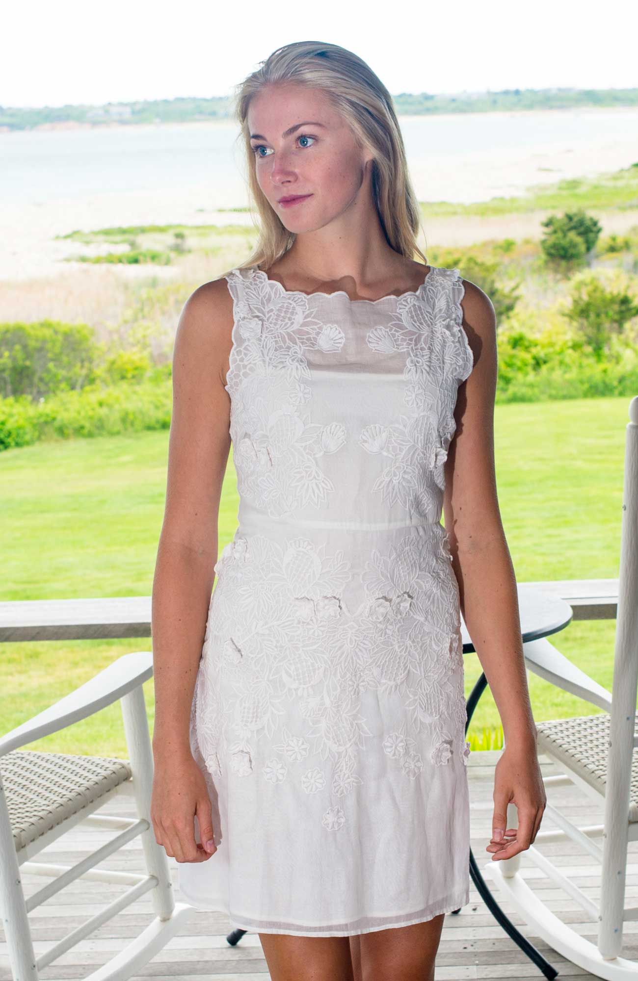 Organdy Embroidered Dress - Flower Lace