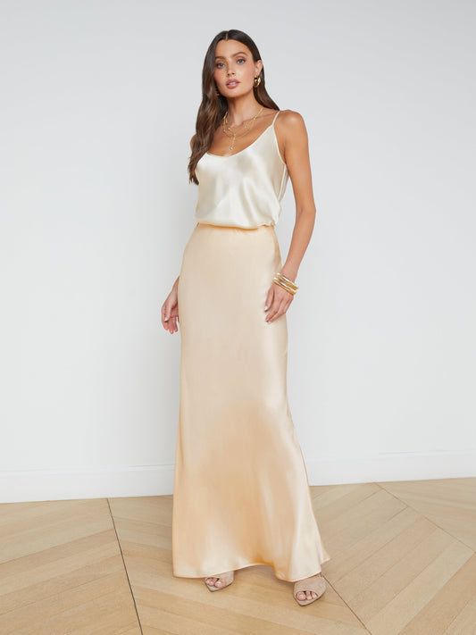 Zeta Satin Maxi Skirt