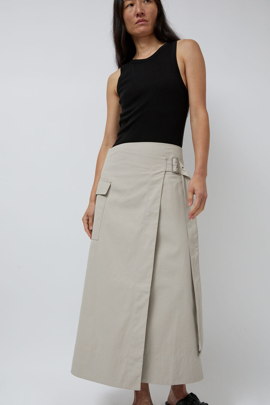 St. Agni Utility Wrap Skirt in Creme