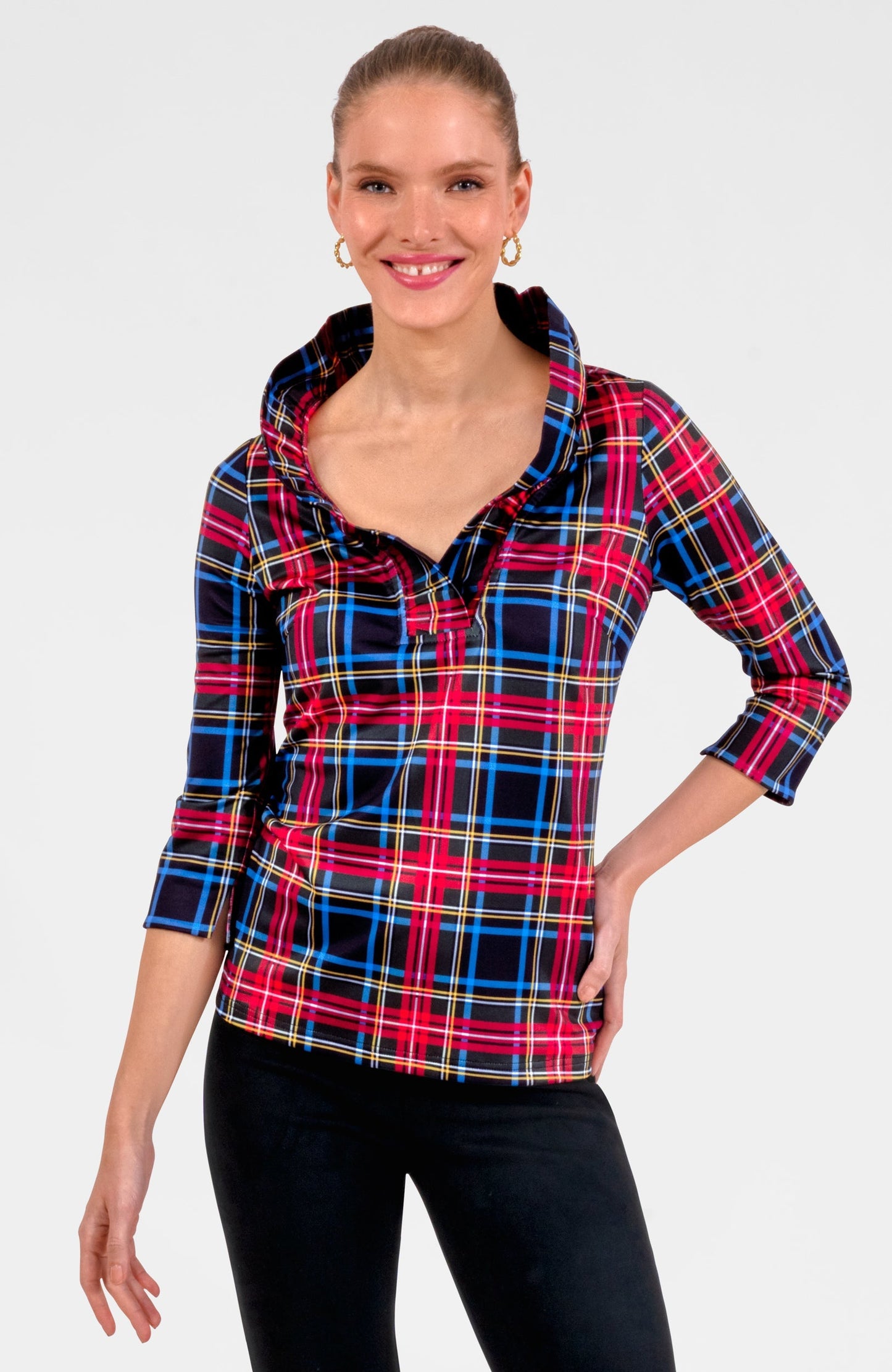 Ruffneck Top - Stewart Plaid