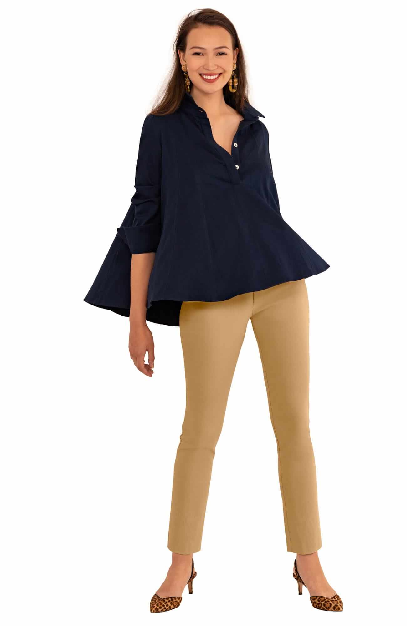 Seamed Cotton Top - Solid