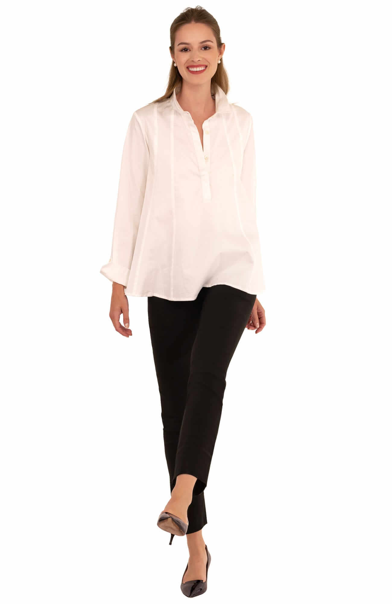 Seamed Cotton Top - Solid
