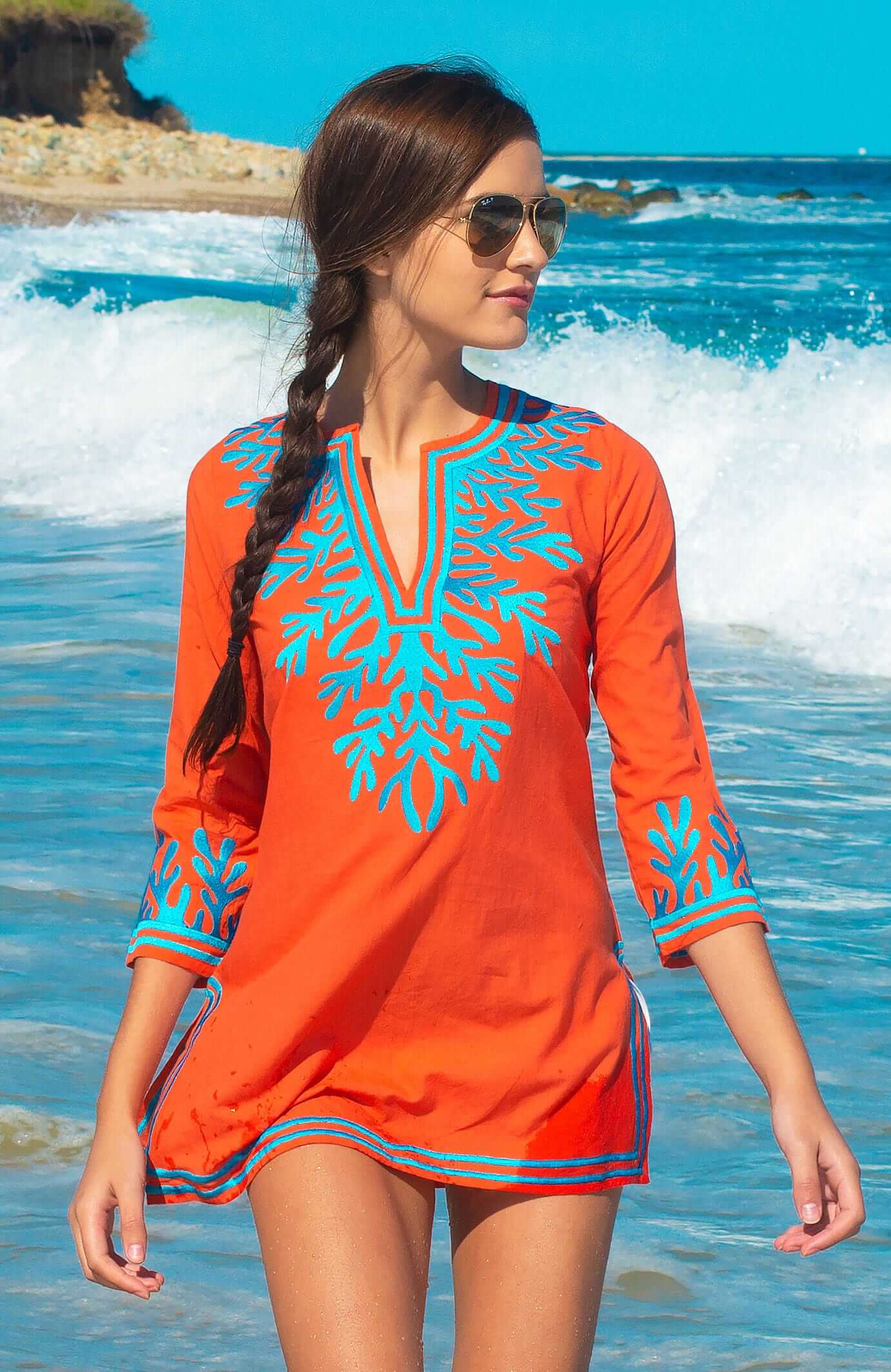 Cotton Embroidered Tunic - The Reef