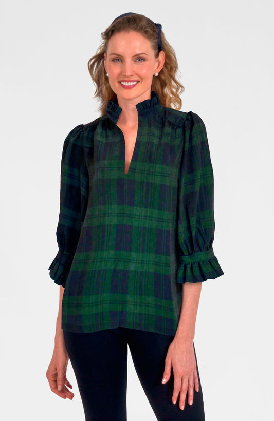 Ruffleneck Tunic - Blackwatch Plaid