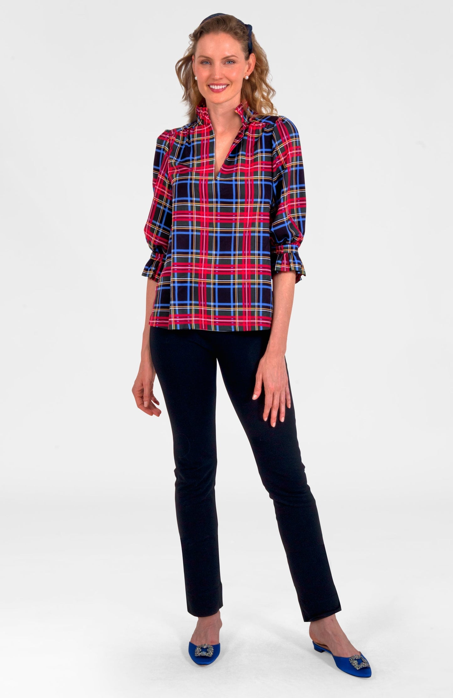 Ruffleneck Tunic - Stewart Plaid