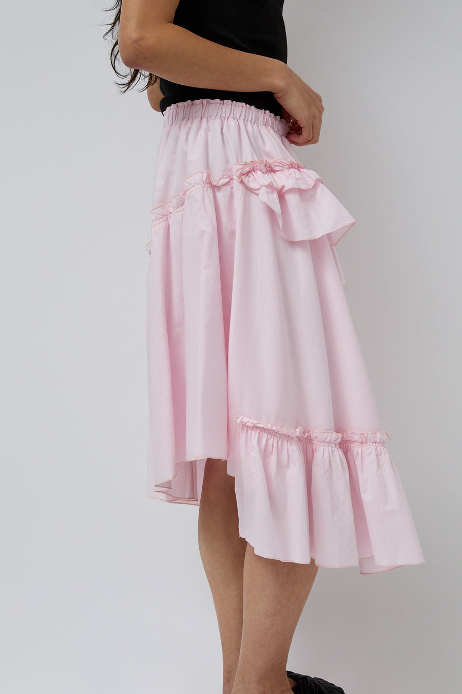 YMC Draped Skirt in Light Pink