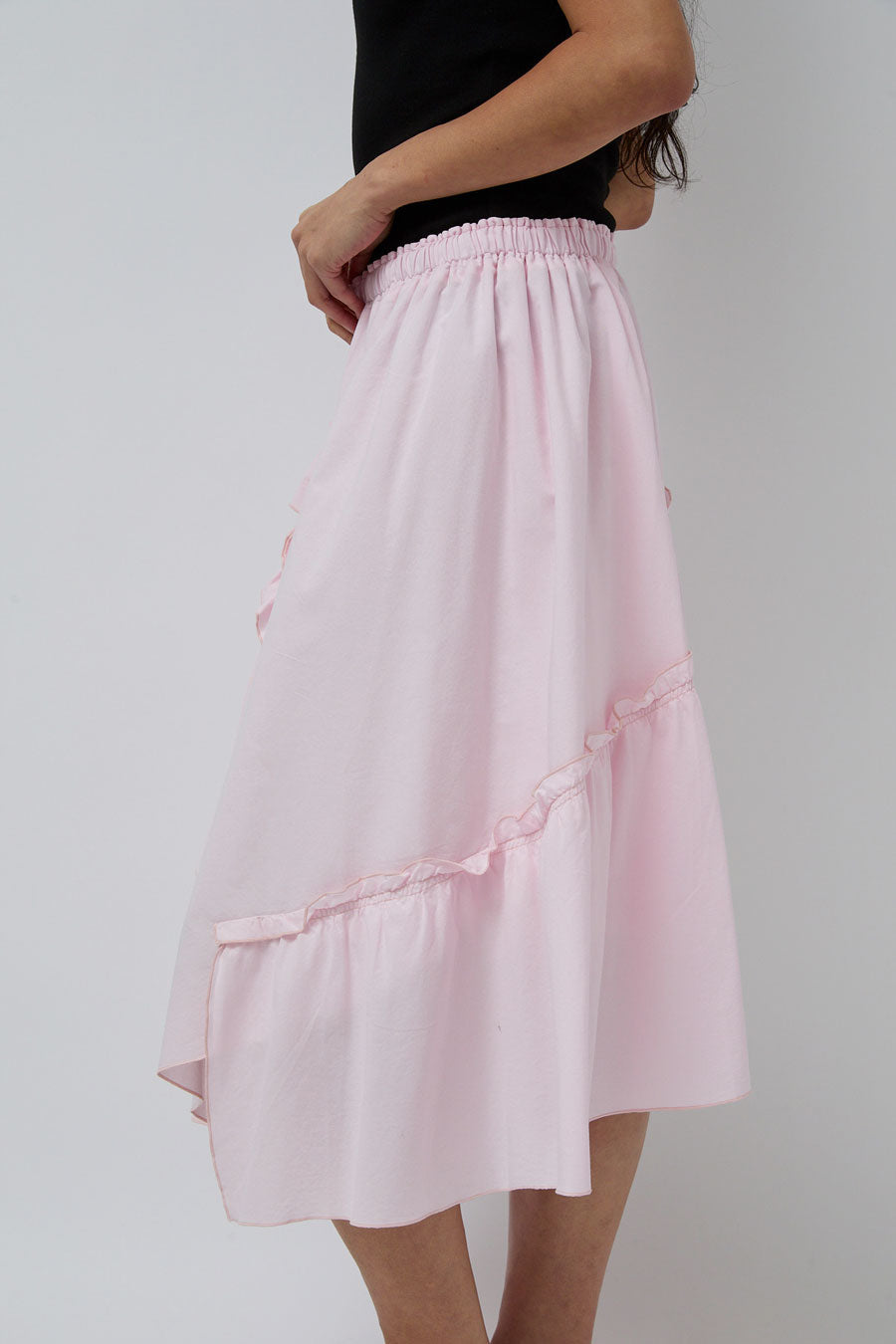 YMC Draped Skirt in Light Pink