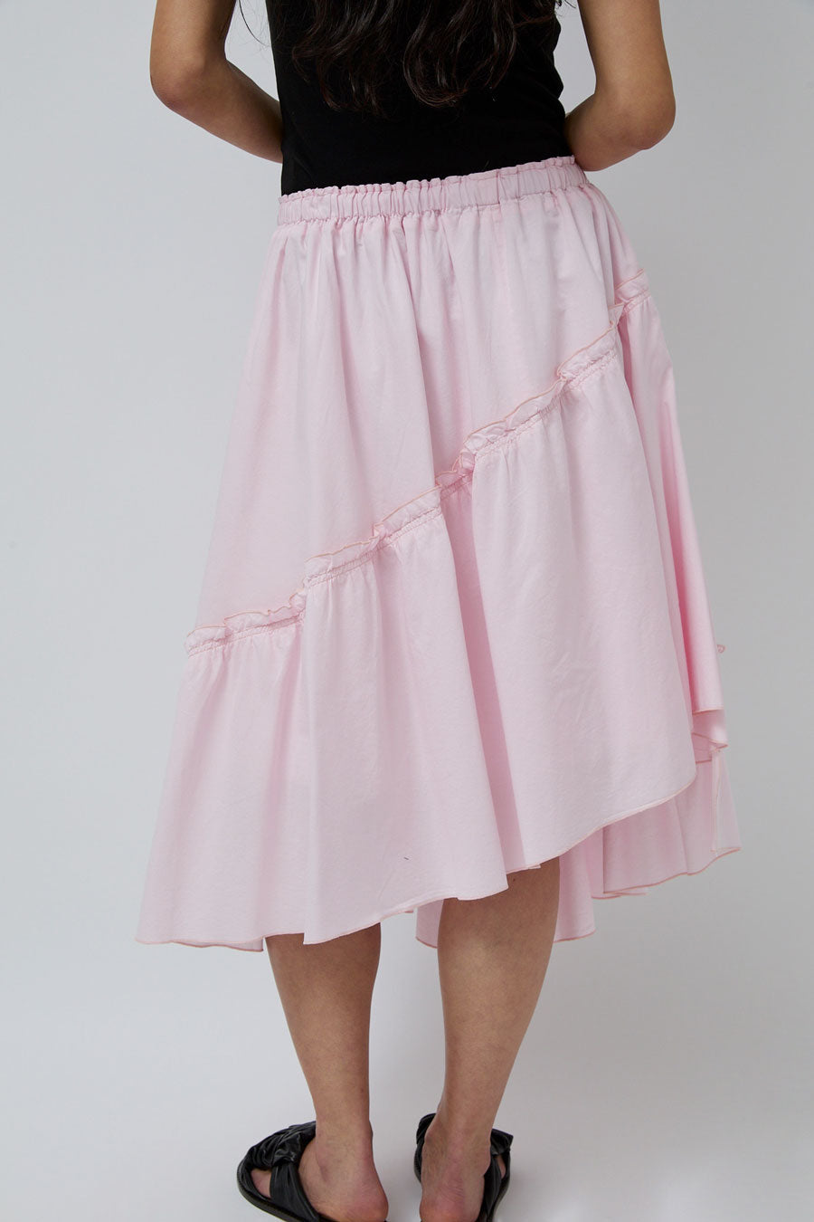 YMC Draped Skirt in Light Pink