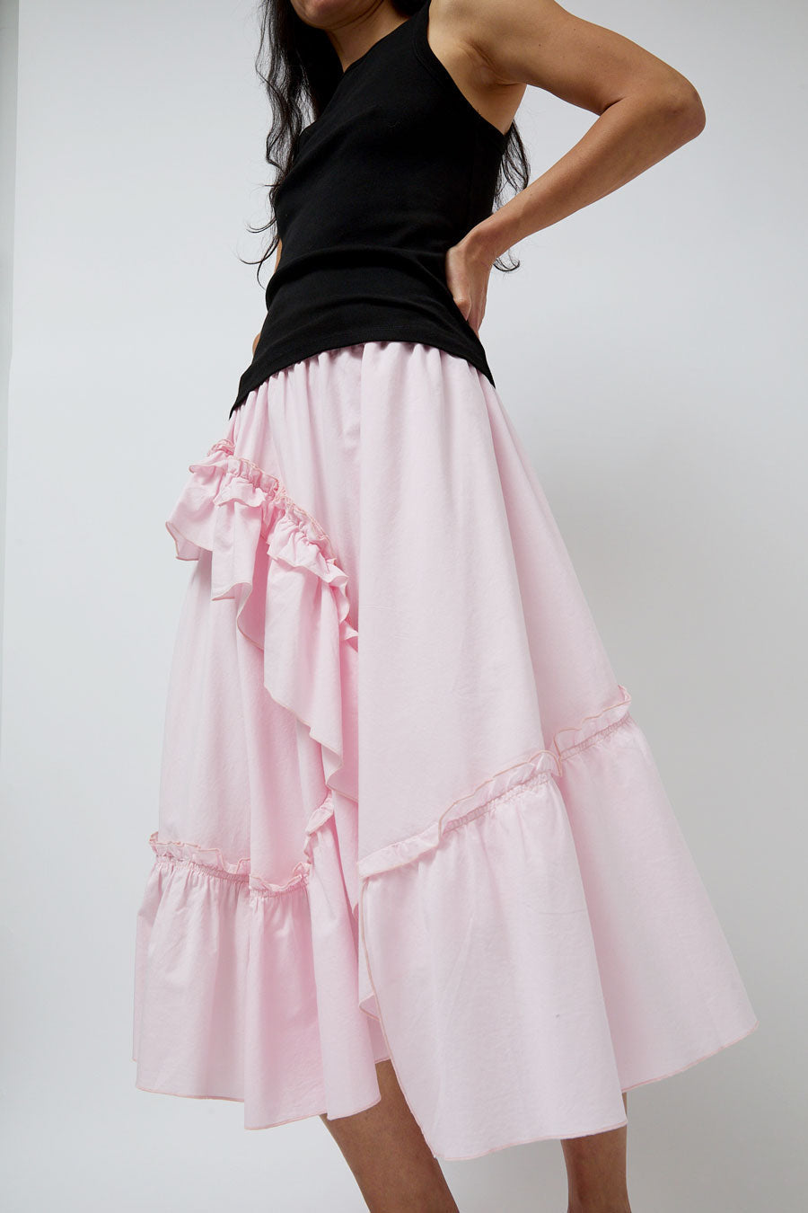 YMC Draped Skirt in Light Pink