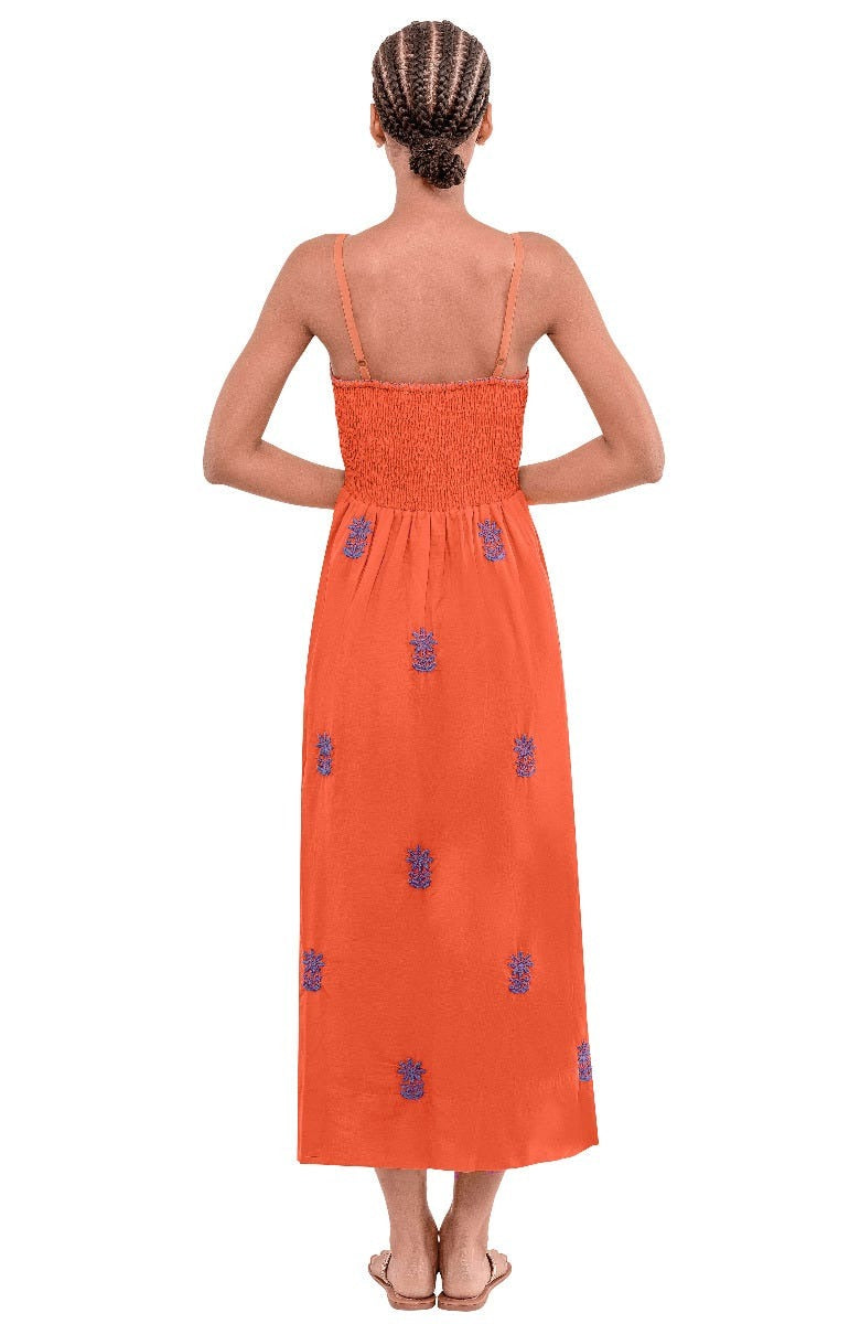 Hand Embroidered Midi Dress - Fiesta Time