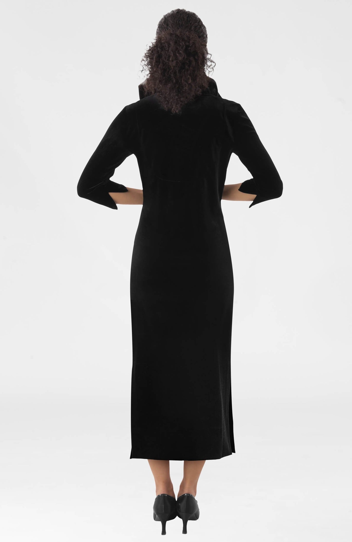Ruffneck Midi Maxi Dress- Silky Velvet