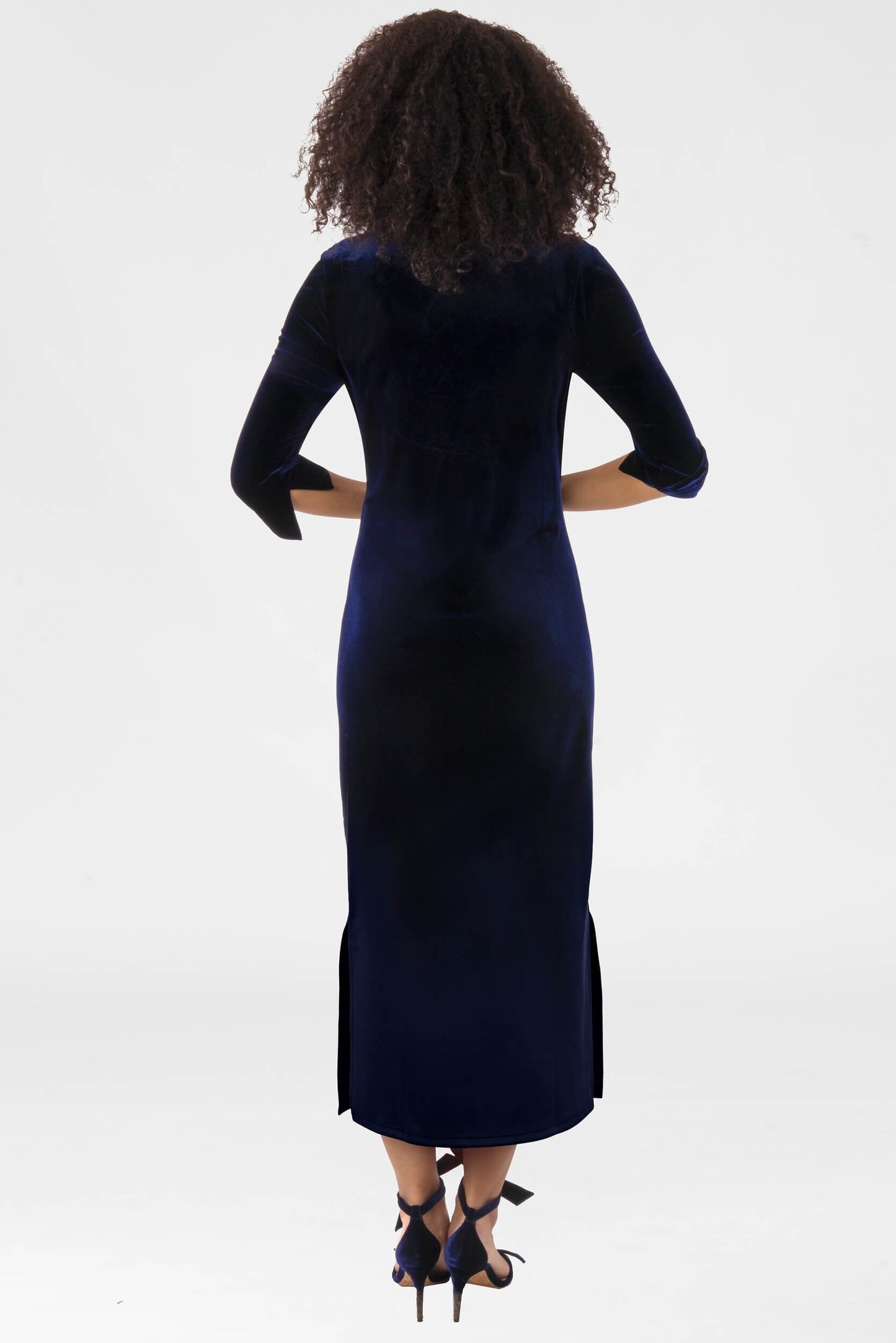 Ruffneck Midi Maxi Dress- Silky Velvet