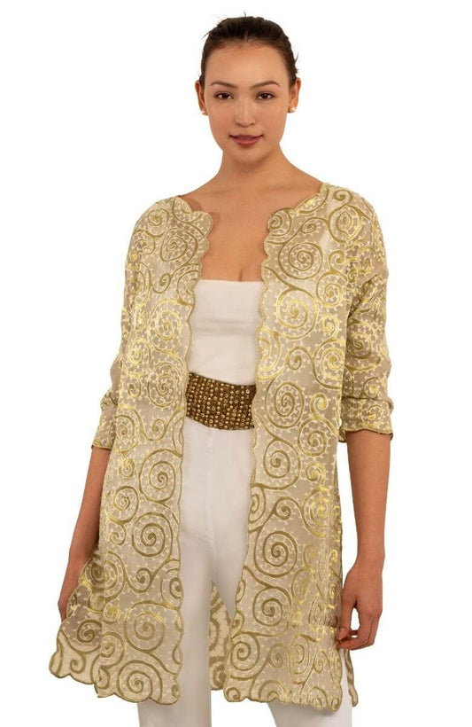 Silk Embroidered Duster