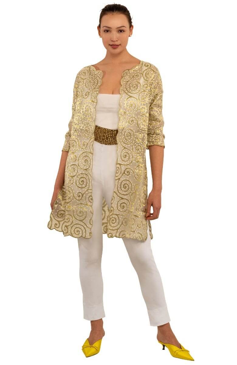 Silk Embroidered Duster